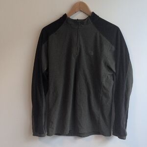 The North Face Men's Olive and Black Zip-Up Sweater